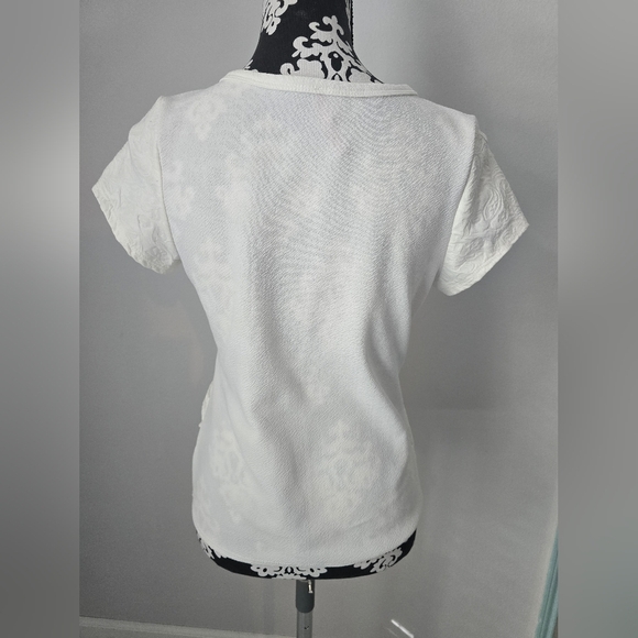 Elegant White Wrap Top Size L - Picture 5 of 9